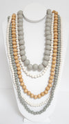 Long Wooden Bead Necklace