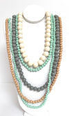 Long Wooden Bead Necklace