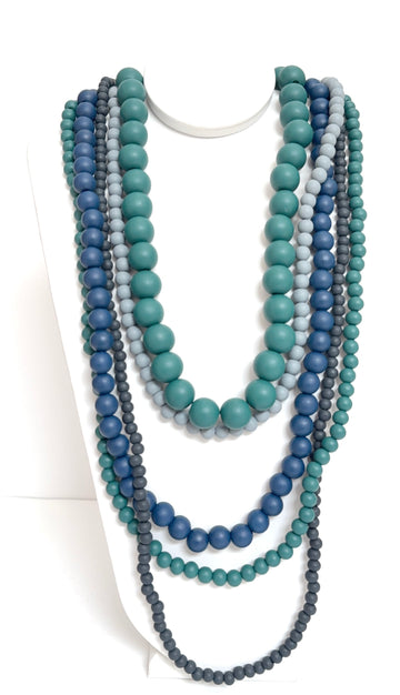Long Wooden Bead Necklace