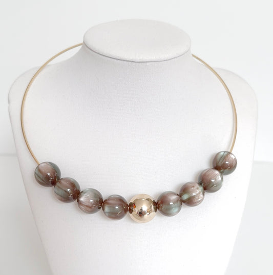 Gold-Plated & Resin Choker Necklace