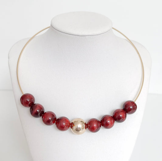 Gold-Plated & Resin Choker Necklace