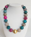 Large Natural Agate & Gold-Plated Indian Bead | Esferas by Chloé