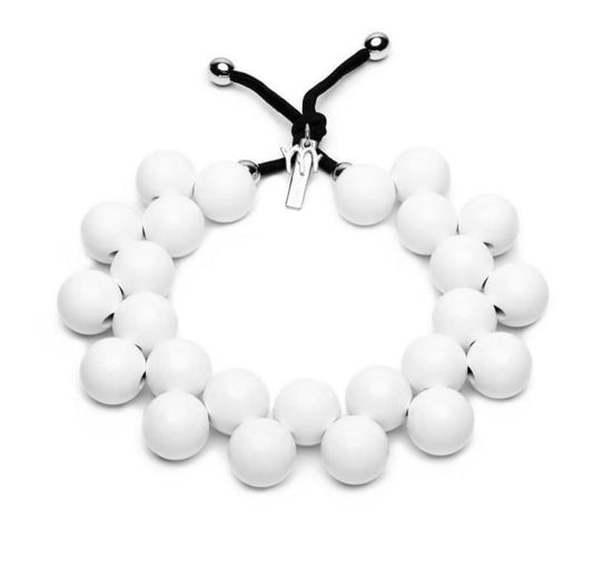 BALLSMANIA NECKLACE AND BRACELET SET - WHITE