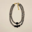 2 LAYERS AGATE AND BLACK ONYX NECKLACE