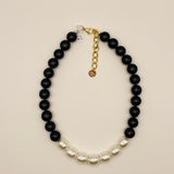BLACK ONYX AND PEARLS NECKLACE