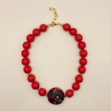 SHARYL GREEN RESIN 20" NECKLACE  WITH LONG NECKLACE (SOLD SEPARATELY)