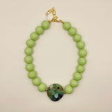 SHARYL GREEN RESIN 20" NECKLACE  WITH LONG NECKLACE (SOLD SEPARATELY)
