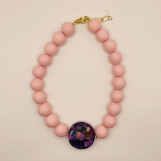 SHARYL GREEN RESIN 20" NECKLACE  WITH LONG NECKLACE (SOLD SEPARATELY)