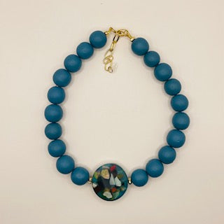 SHARYL GREEN RESIN 20" NECKLACE  WITH LONG NECKLACE (SOLD SEPARATELY)