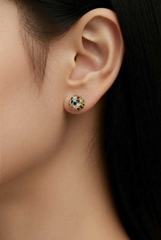 Pendientes de tachuela con pavé Sienna
