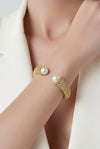 Pearl Pavé Crystal Open Cuff Bangle