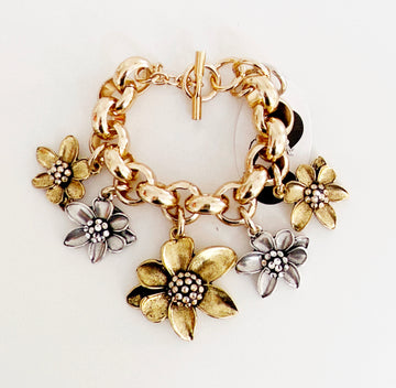 Golden Blossom Statement Bracelet - Bijoux Espresso