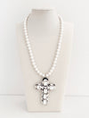 Pearl Cross Necklaces - Bijoux Espresso