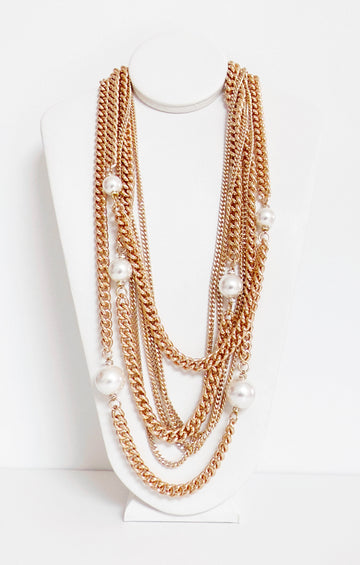 Regina Perla Layered Chain Necklace - Bijoux Espresso