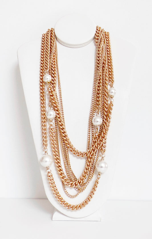 Regina Perla Layered Chain Necklace - Bijoux Espresso