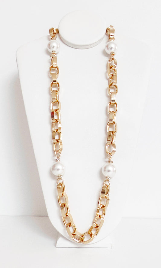 Perla Catena Long Necklace - Bijoux Espresso