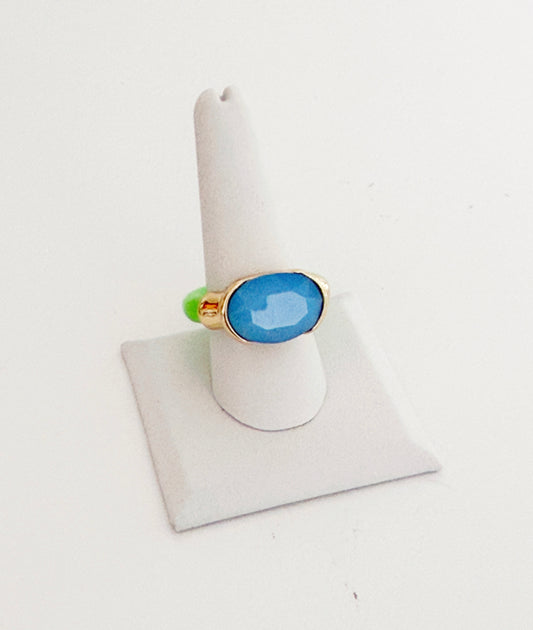 Neon Green Crystal Ring - Smart Chic
