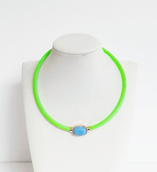 Neon Green Crystal Choker - Smart Chic