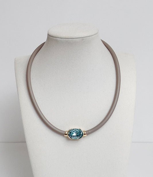 Taupe Crystal Choker - Smart Chic