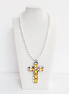 Pearl Cross Necklaces - Bijoux Espresso