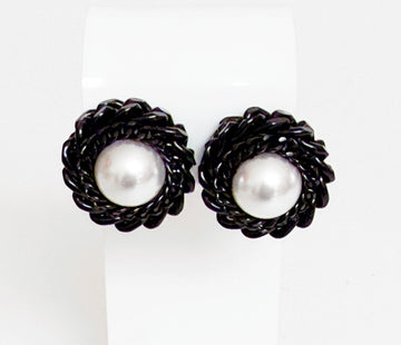 Noir Perla Earrings - Bijoux Espresso
