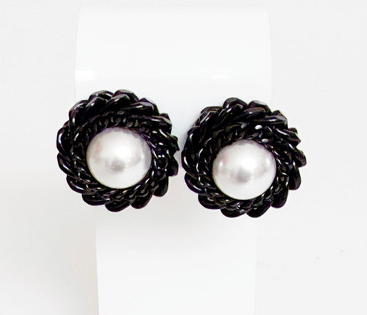 Noir Perla Earrings - Bijoux Espresso