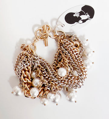 Perla Royale Layered Chain Bracelet - Bijoux Espresso