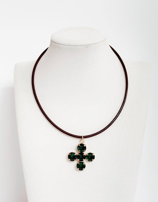 Cross Crystal Choker - Smart Chic
