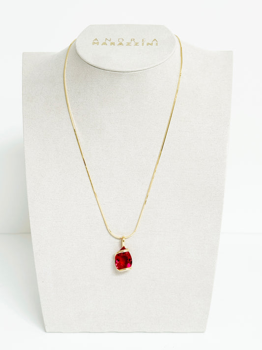 Candy Siam Murano Crystals Pendant Necklace - Andrea Marazzini