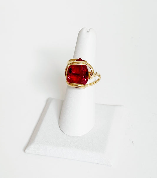 Candy Siam Murano Crystals Ring - Andrea Marazzini