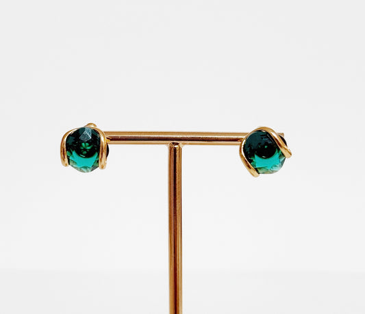Emerald Murano Crystal Earrings - Andrea Marazzini