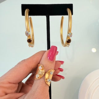 SET DE PANTALLAS Y SORTIJA BRILLANTES