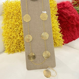 COLLAR LARGO CHAPAS DORADAS TURQUIA