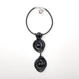COLLAR ITALIANO NEGRO Y ESFERAS NEGRAS
