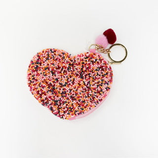 MONEDERO EN CANUTILLOS FORMA DE CORAZON MULTI COLOR