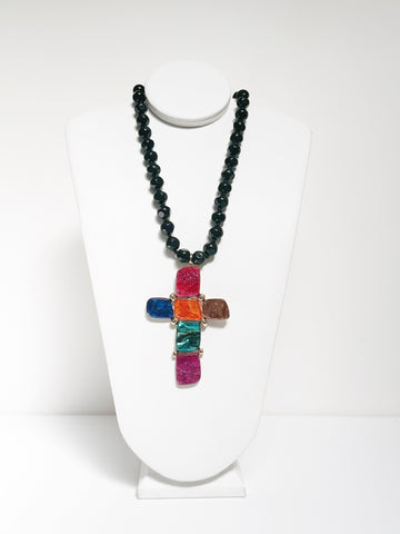 Resin Cross Necklace - Yes or Yes