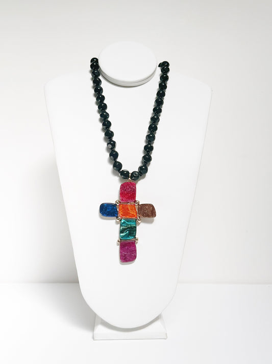 Resin Cross Necklace - Yes or Yes