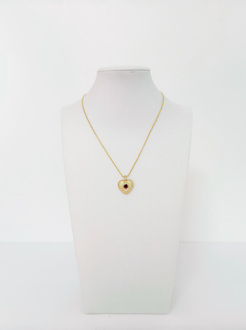 Heart Ruby Pendant Necklace - Esferas