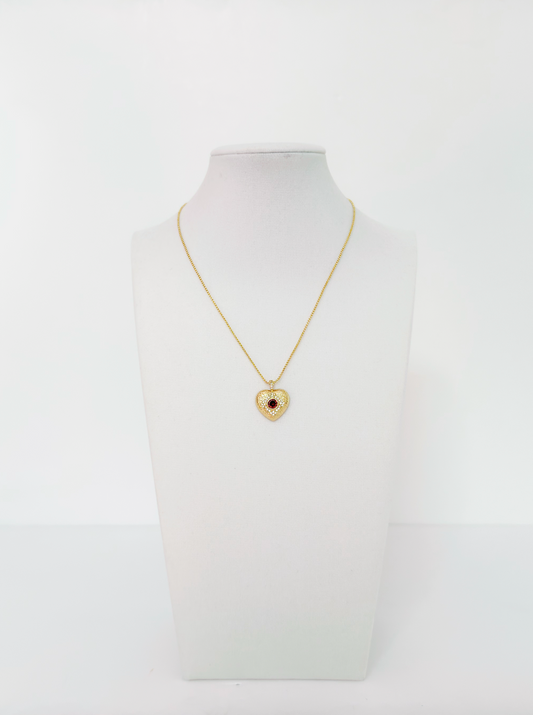 Heart Ruby Pendant Necklace - Esferas