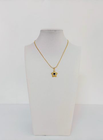 Star Pendant with Sapphire Gemstone Necklace - Esferas