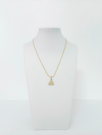 Triangle Pendant with Swarovski Gemstone Necklace - Esferas