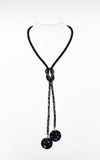 Beaded Cord Necklace With Hydrangeas - Full of Grace