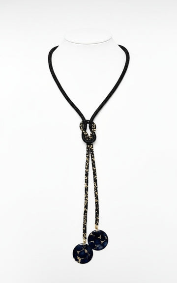 Beaded Cord Necklace With Hydrangeas - Full of Grace