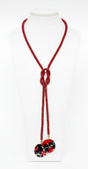 Beaded Cord Necklace With Hydrangeas - Full of Grace