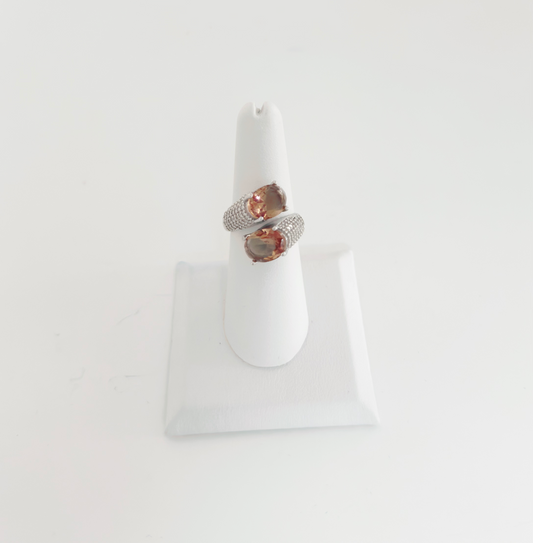 Amber Wrap Sterling Silver Ring