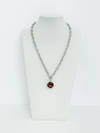 Valenza Amber Pavé Halo Pendant Necklace