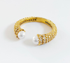 Pearl Pavé Crystal Open Cuff Bangle