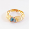 Double Stone Ottoman Open Cuff Bangle