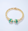 Ottoman Enamel Stone Open Cuff Bangle