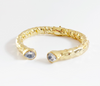 Textured Double Stone Open Cuff Bangle